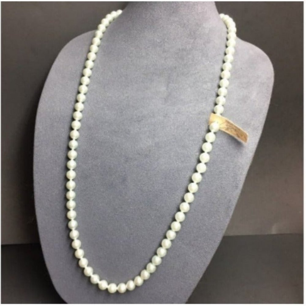 NWT VTG Pop Bead Necklace Rare Pale Blue Pearl Long Adjustable Retro